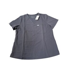 FIGS Catarina One-Pocket Scrub Top Graphite Gray XL FW1000 Womens V-Neck NWT